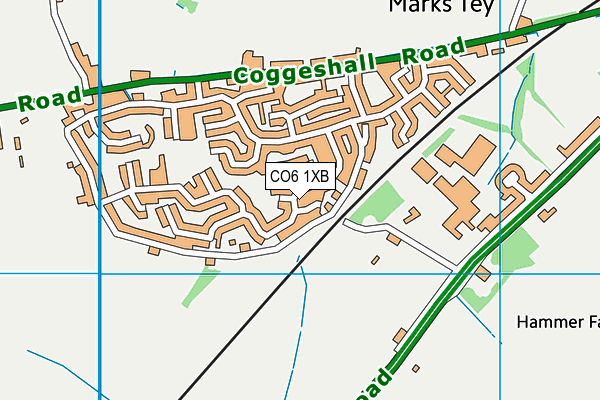 CO6 1XB map - OS VectorMap District (Ordnance Survey)