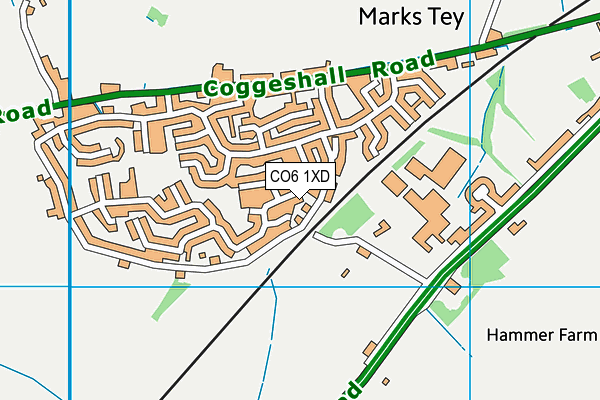 CO6 1XD map - OS VectorMap District (Ordnance Survey)