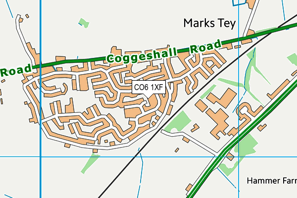 CO6 1XF map - OS VectorMap District (Ordnance Survey)