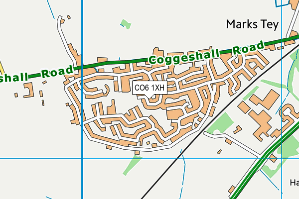 CO6 1XH map - OS VectorMap District (Ordnance Survey)
