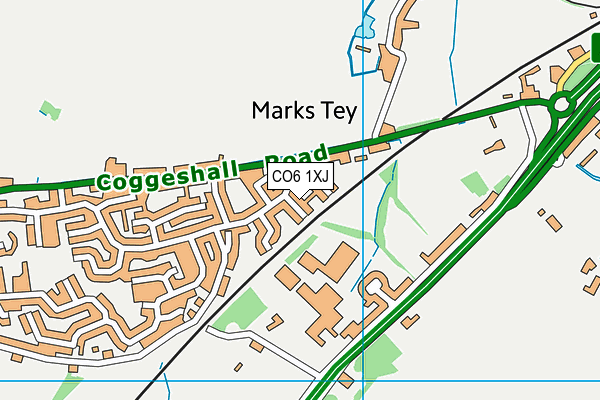 CO6 1XJ map - OS VectorMap District (Ordnance Survey)