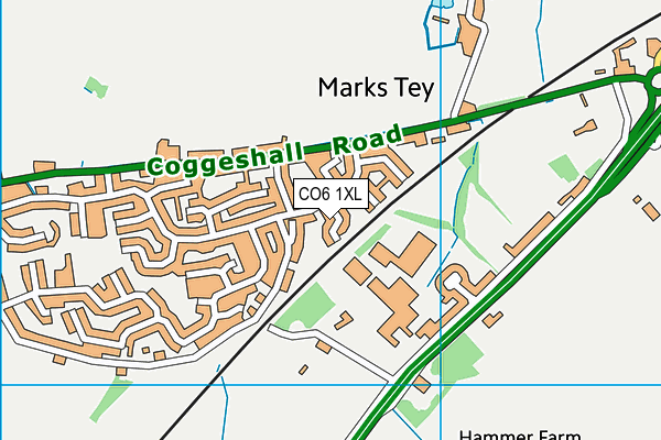 CO6 1XL map - OS VectorMap District (Ordnance Survey)