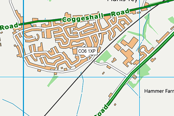 CO6 1XP map - OS VectorMap District (Ordnance Survey)