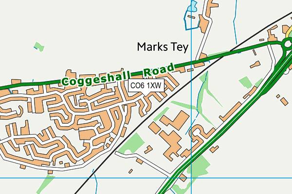 CO6 1XW map - OS VectorMap District (Ordnance Survey)