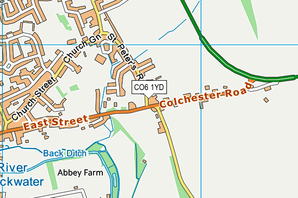 CO6 1YD map - OS VectorMap District (Ordnance Survey)