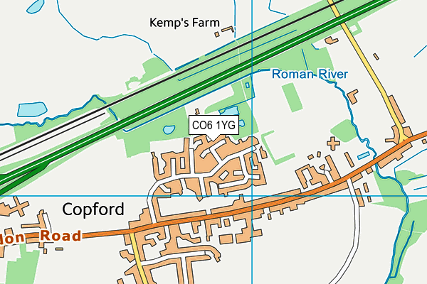 CO6 1YG map - OS VectorMap District (Ordnance Survey)