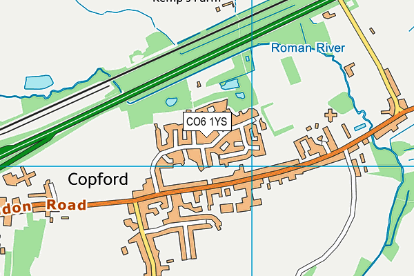 CO6 1YS map - OS VectorMap District (Ordnance Survey)