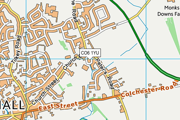 St Peter's Church of England Voluntary Controlled Primary School, Coggeshall map (CO6 1YU) - OS VectorMap District (Ordnance Survey)