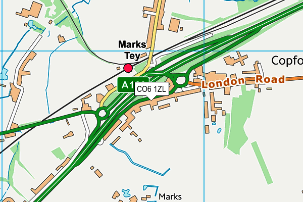 CO6 1ZL map - OS VectorMap District (Ordnance Survey)