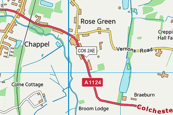 CO6 2AE map - OS VectorMap District (Ordnance Survey)