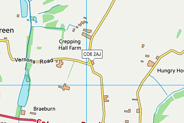 CO6 2AJ map - OS VectorMap District (Ordnance Survey)