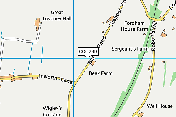 CO6 2BD map - OS VectorMap District (Ordnance Survey)