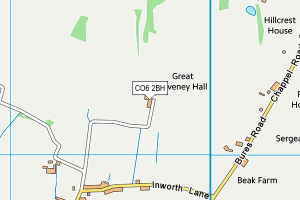 CO6 2BH map - OS VectorMap District (Ordnance Survey)