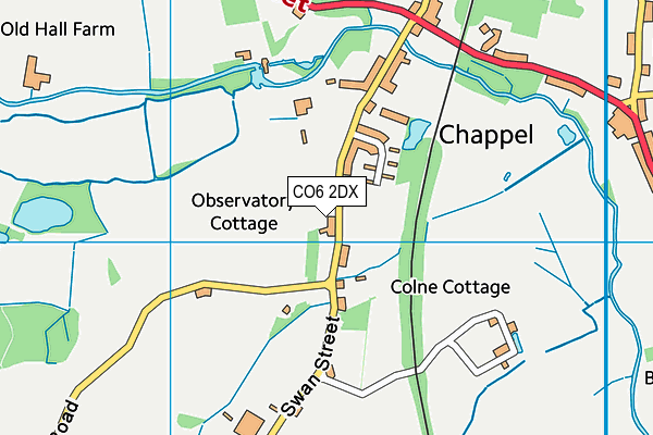 CO6 2DX map - OS VectorMap District (Ordnance Survey)