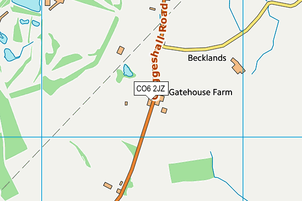 CO6 2JZ map - OS VectorMap District (Ordnance Survey)