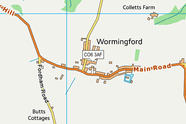 Wormingford Playing Field map (CO6 3AF) - OS VectorMap District (Ordnance Survey)