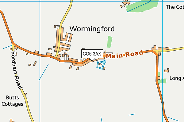 Wormingford Village Hall map (CO6 3AX) - OS VectorMap District (Ordnance Survey)