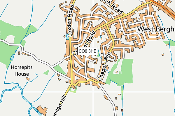 CO6 3HE map - OS VectorMap District (Ordnance Survey)