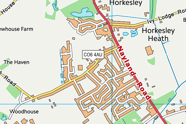 CO6 4AU map - OS VectorMap District (Ordnance Survey)