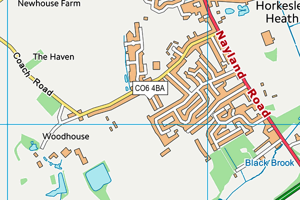 CO6 4BA map - OS VectorMap District (Ordnance Survey)