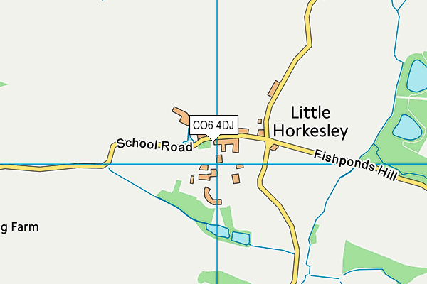 Little Horkesley Village Hall map (CO6 4DJ) - OS VectorMap District (Ordnance Survey)