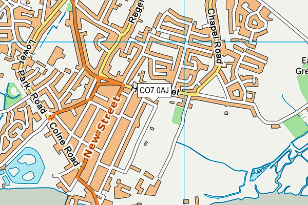 CO7 0AJ map - OS VectorMap District (Ordnance Survey)