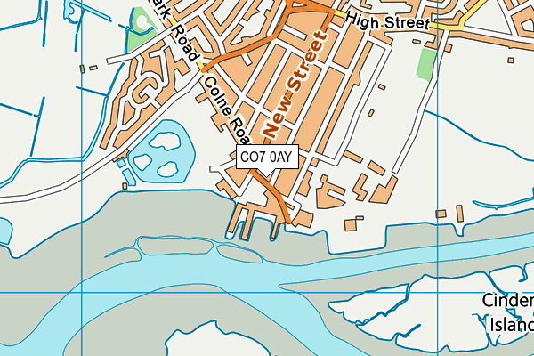 CO7 0AY map - OS VectorMap District (Ordnance Survey)