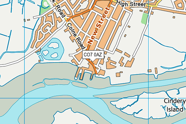 CO7 0AZ map - OS VectorMap District (Ordnance Survey)