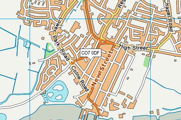 CO7 0DF map - OS VectorMap District (Ordnance Survey)