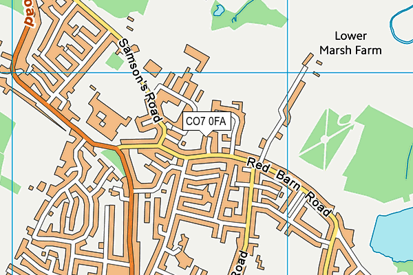 CO7 0FA map - OS VectorMap District (Ordnance Survey)
