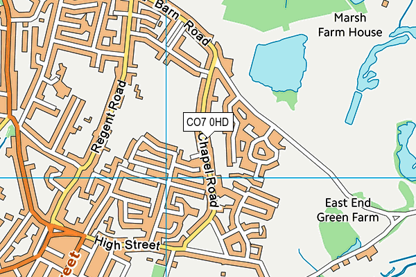 CO7 0HD map - OS VectorMap District (Ordnance Survey)