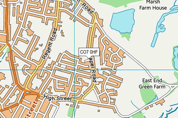 CO7 0HF map - OS VectorMap District (Ordnance Survey)