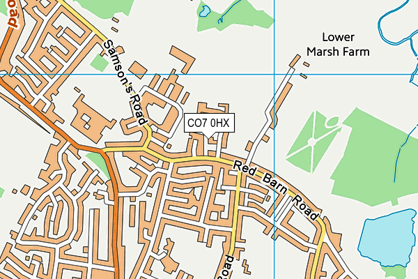 CO7 0HX map - OS VectorMap District (Ordnance Survey)