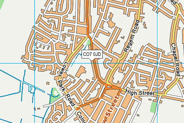 CO7 0JD map - OS VectorMap District (Ordnance Survey)
