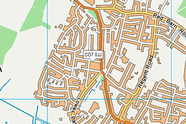 CO7 0JJ map - OS VectorMap District (Ordnance Survey)