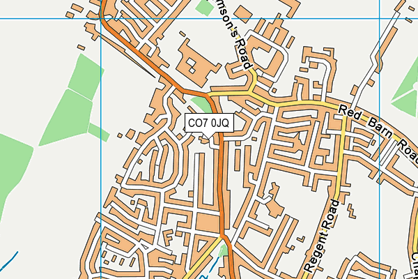 CO7 0JQ map - OS VectorMap District (Ordnance Survey)