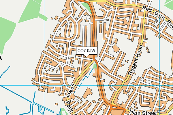 CO7 0JW map - OS VectorMap District (Ordnance Survey)