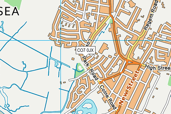 CO7 0JX map - OS VectorMap District (Ordnance Survey)