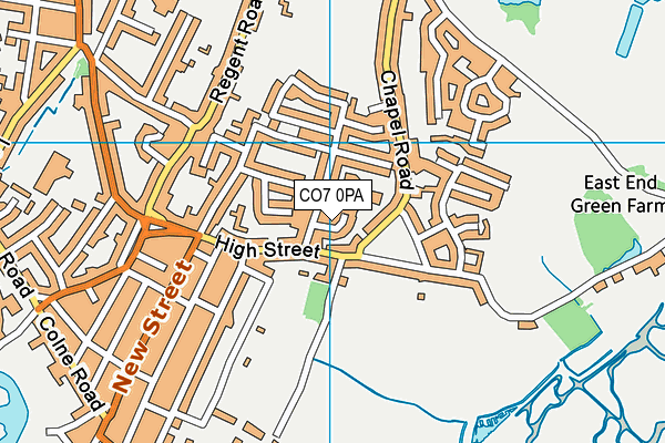 CO7 0PA map - OS VectorMap District (Ordnance Survey)