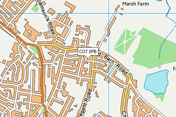 CO7 0PB map - OS VectorMap District (Ordnance Survey)