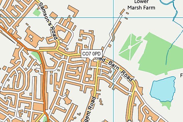 CO7 0PD map - OS VectorMap District (Ordnance Survey)