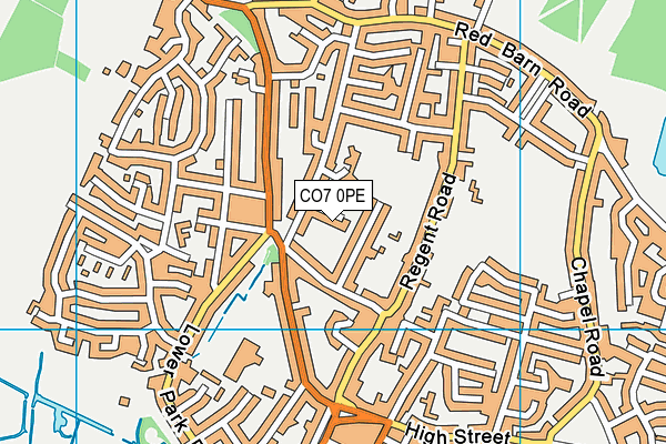 CO7 0PE map - OS VectorMap District (Ordnance Survey)