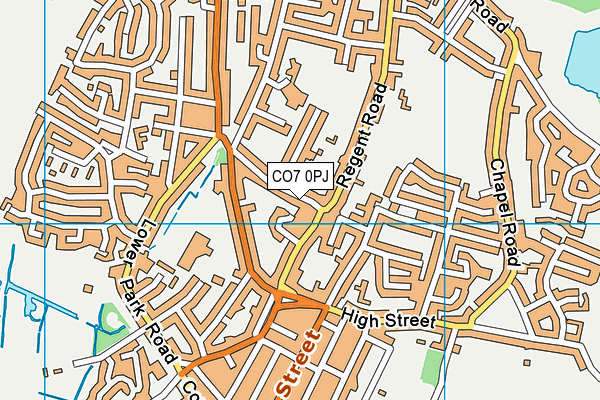 CO7 0PJ map - OS VectorMap District (Ordnance Survey)