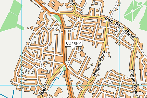 CO7 0PP map - OS VectorMap District (Ordnance Survey)
