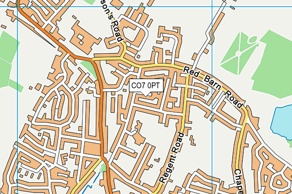 CO7 0PT map - OS VectorMap District (Ordnance Survey)