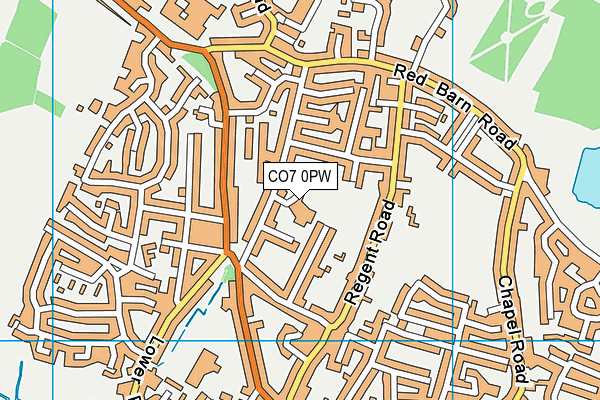CO7 0PW map - OS VectorMap District (Ordnance Survey)