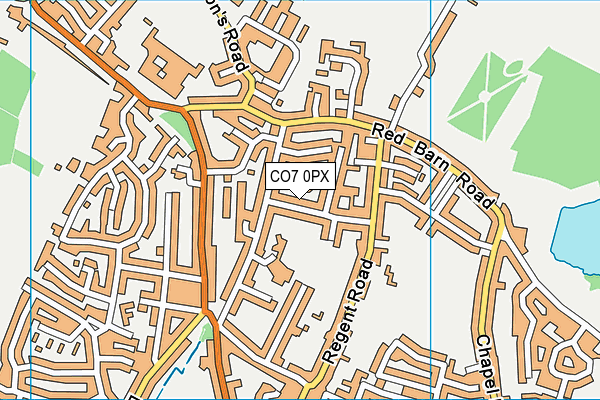 CO7 0PX map - OS VectorMap District (Ordnance Survey)