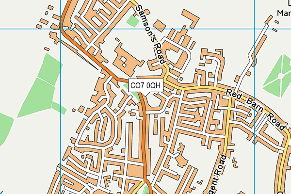 CO7 0QH map - OS VectorMap District (Ordnance Survey)