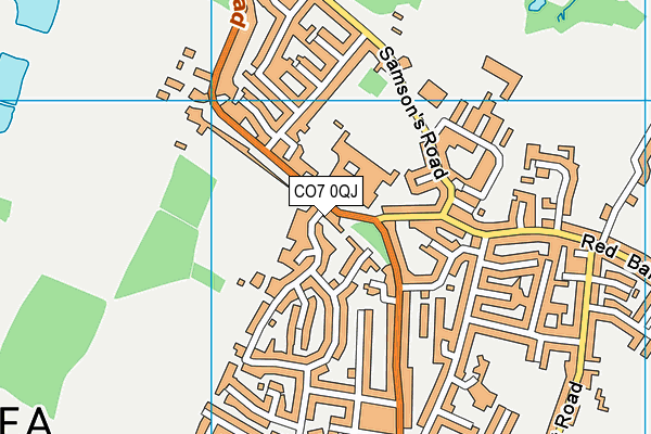 CO7 0QJ map - OS VectorMap District (Ordnance Survey)