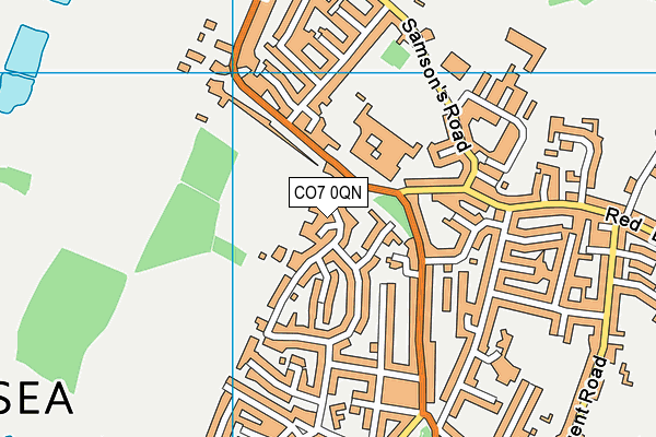 CO7 0QN map - OS VectorMap District (Ordnance Survey)